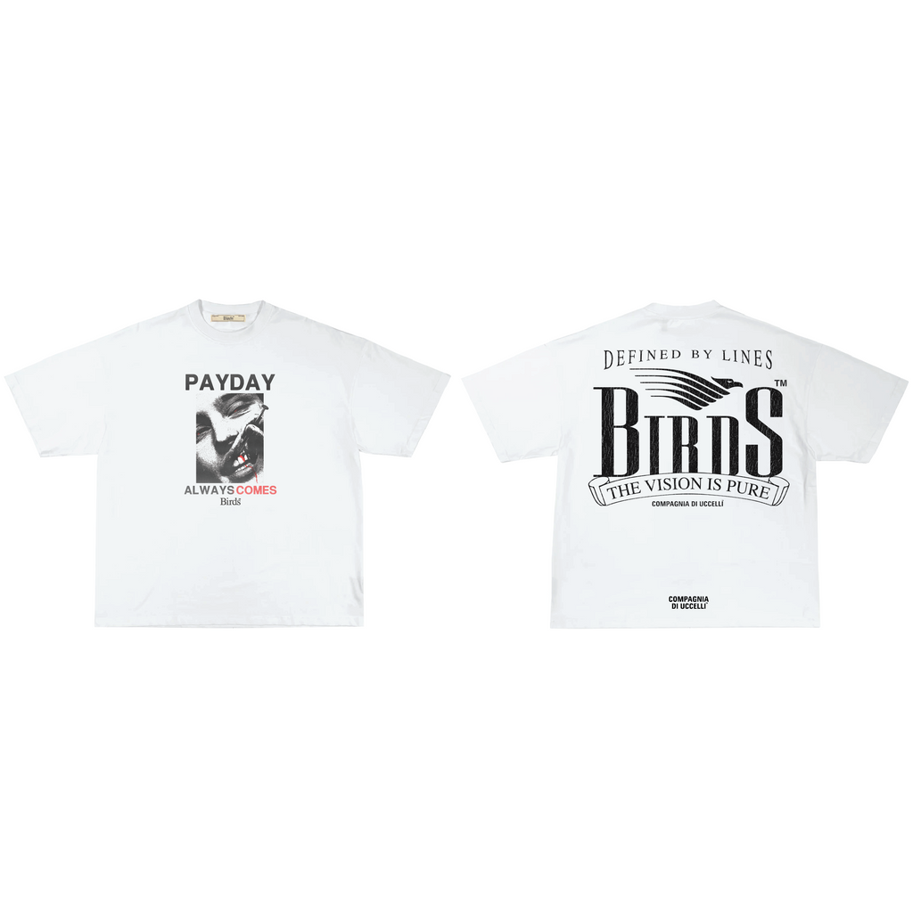 "PayDay" White Premium Oversized S/S Box T-Shirt