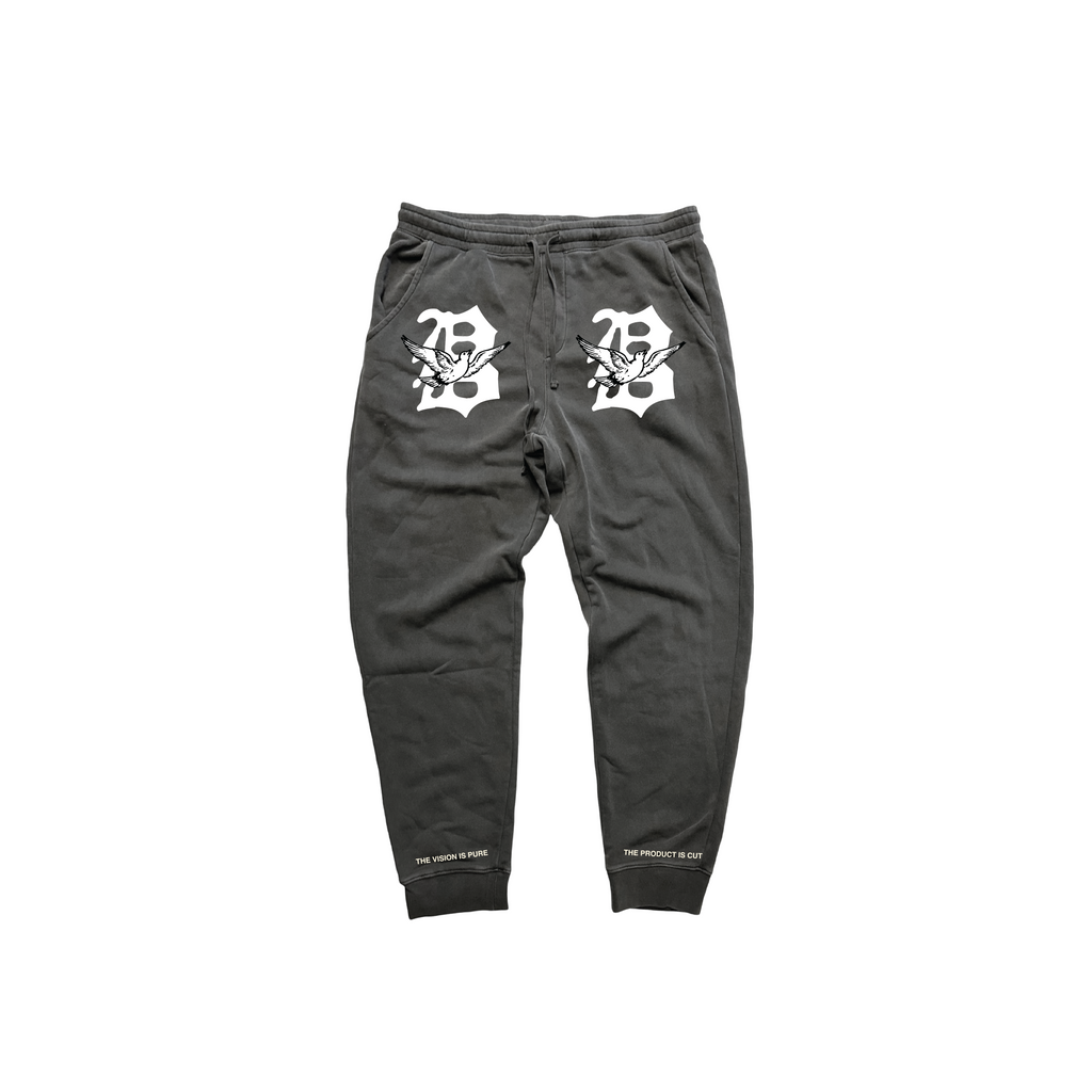 "Pure Sport" Washed Steel Jersey Sweatpants