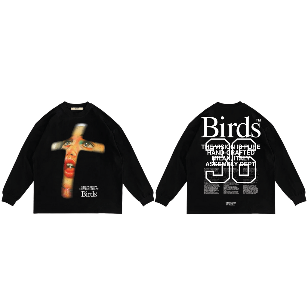 "With Wisdom Comes Sorrow" Onyx Oversized Ultra-Premium Box Long Sleeve Shirt