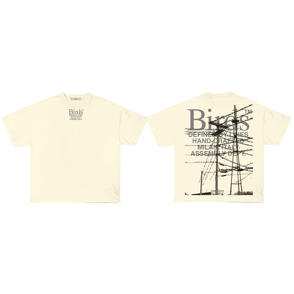 "Utility Lines" Ivory Oversized Ultra-PremiumBox S/S T-Shirt