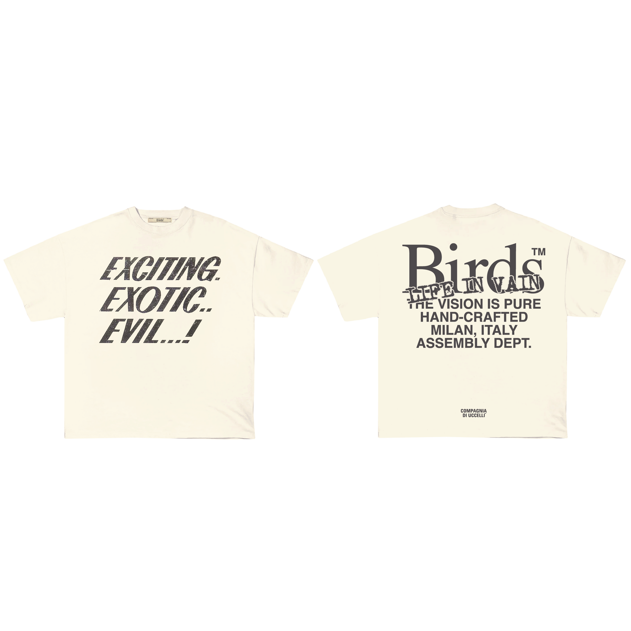 "Birds x Life In Vain" Bone Box Industrial S/S T-Shirt