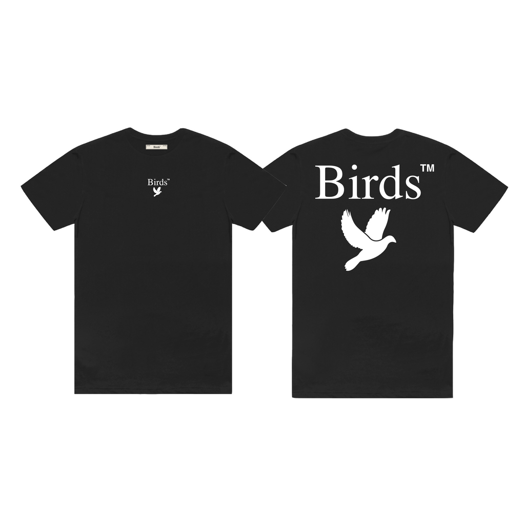 "Pure Birds" Logo Black S/S T-Shirt