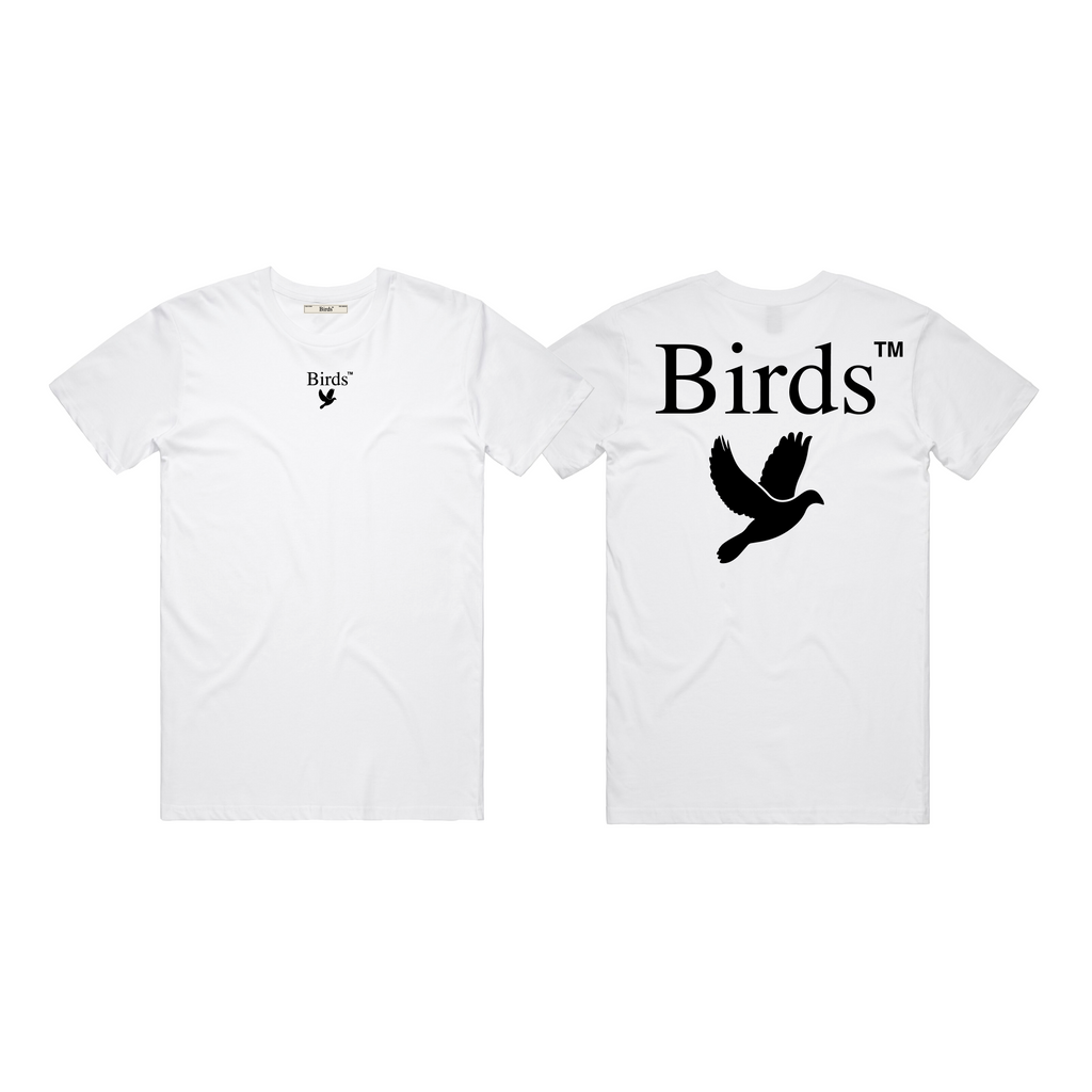 "Pure Birds" Logo White S/S T-Shirt