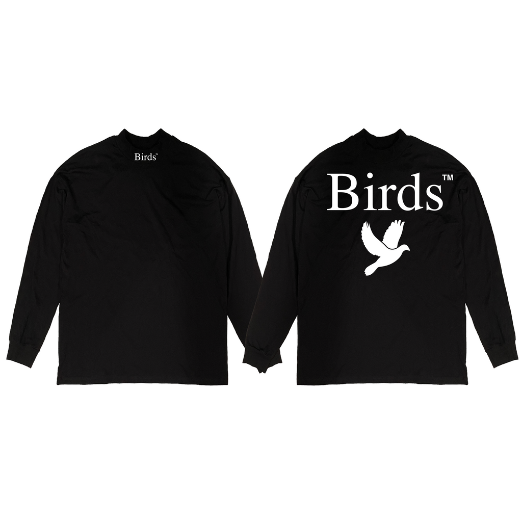 "Logo" Mock Neck L/S Shirt