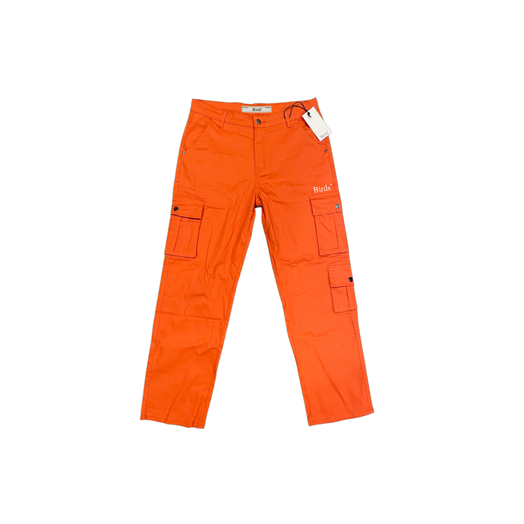 "Enflamed Orange" Nylon Taffeta Cargo Pants